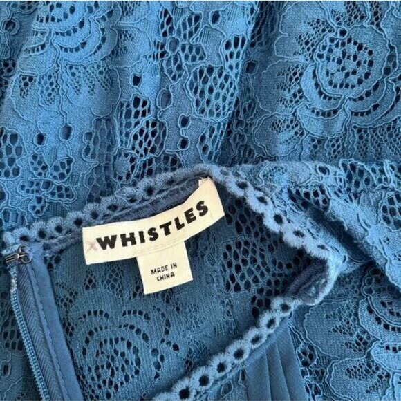 Whistles Rosie Lace Overlay Tiered Panel Midi Dress - Picture 10 of 10